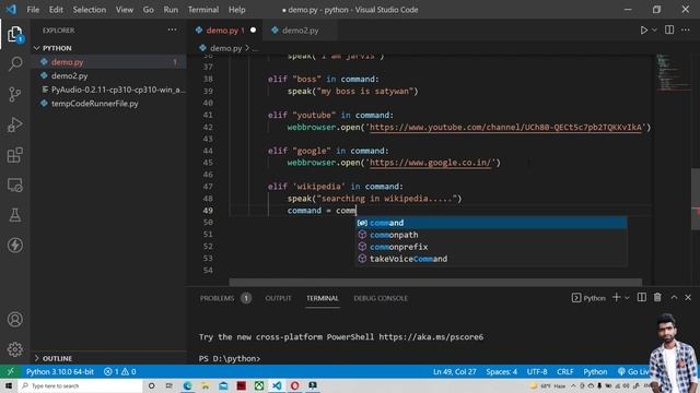 Jarvis in Python | part 3 (last part) | Python Projects in Hindi смотреть онлайн