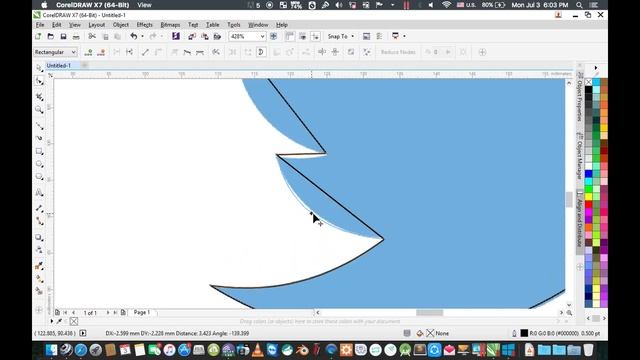 Tutorial - How to Create: Twitter Logo using CorelDraw. Line Tool. смотреть онлайн
