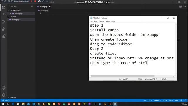 Creating PHP file - Basic PHP tutorial смотреть онлайн