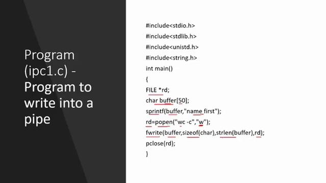 Program for Inter-Process Communication using popen || pclose смотреть онлайн