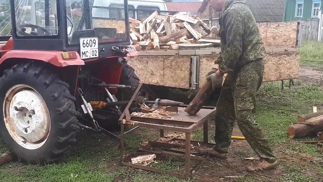 Колка дров винтовым дровоколом. смотреть онлайн