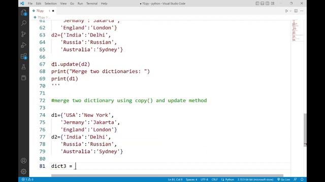 Merge Two Dictionary in Python смотреть онлайн