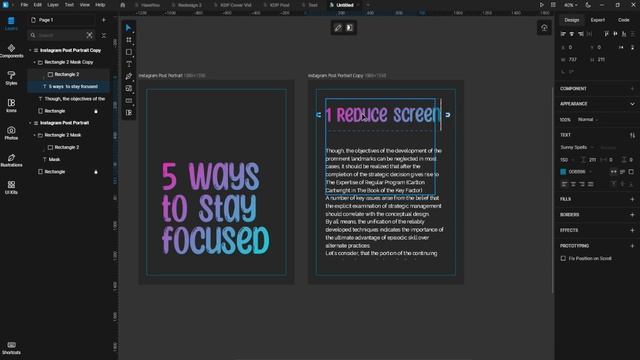 Design a Simple Instagram Post using gradient text with Lunacy by Icons8 смотреть онлайн
