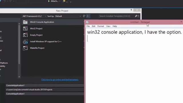SOLVED I cannot find win32 console application in visual studio 2105 смотреть онлайн