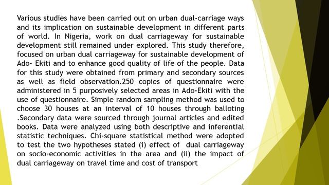 Assessment of Dual Carriageway for Sustainable Socio Economic Development in Ado Ekiti, Nigeria IJS смотреть онлайн