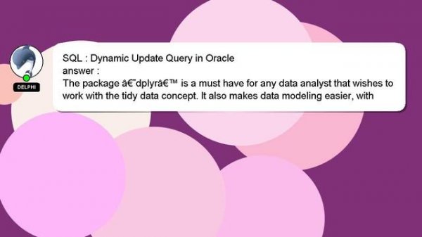 SQL : Dynamic Update Query in Oracle