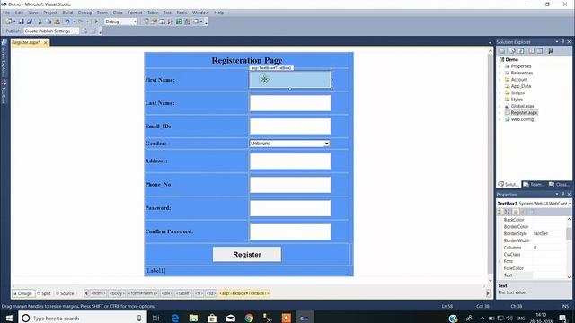 How to create a registration form using asp.net c# with SQL Database | Part 1 смотреть онлайн