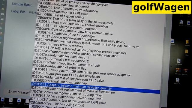 VW Golf 7 adapting injector minimum deviation quantity / injector change смотреть онлайн