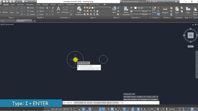 How to use POLYGON COMMAND | English | AutoCAD 2019 смотреть онлайн