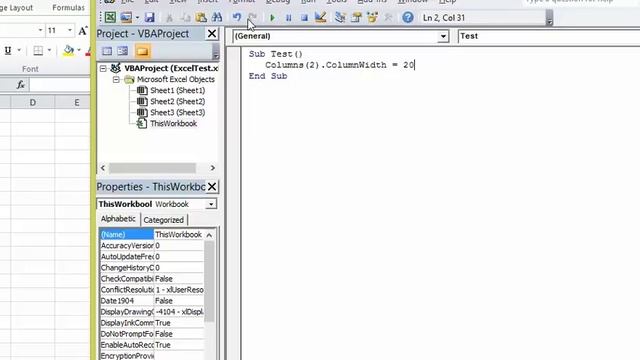 Microsoft Excel - Macro - How to change column width смотреть онлайн