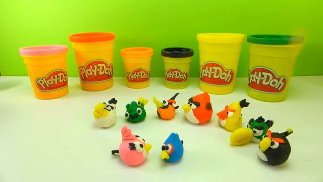 KID YU Angry Birds Step By Step Creation Герои Энгри Бердс пластилин Плей До смотреть онлайн