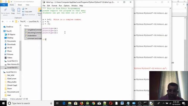 Lecture 6: Python Comment and Indentation Programming Tutorial in Amharic | በአማርኛ смотреть онлайн