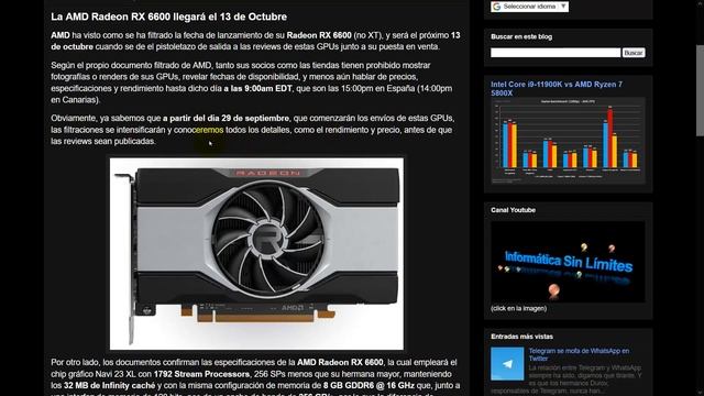 La AMD Radeon RX 6600 llegará el 13 de Octubre смотреть онлайн