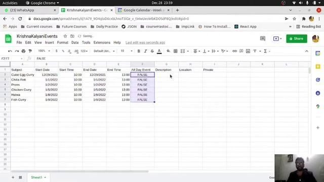 How to create Google Calendar events using Excel | krishna-kalyani смотреть онлайн