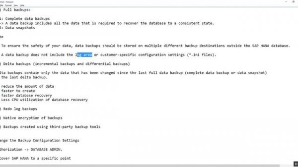 HANA database backup Part 1 | Complete data backups | incremental backups and differential backups
