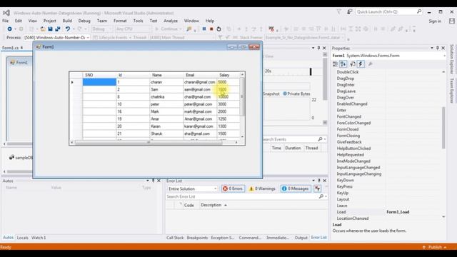 winforms datagridview auto generated columns (serial number) in c# смотреть онлайн