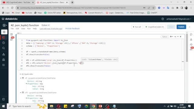 How to use json_tuple() function in PySpark | Databricks Tutorial | Data Engineering смотреть онлайн