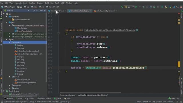 Create Music Player App in Android Studio - AI Music Player - Playing Song From Songs List смотреть онлайн