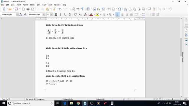 How to write ratios in its simplest form and unitary form смотреть онлайн