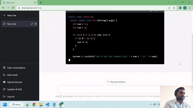Section - 5 : Lecture - 4 : Using ChatGPT & get the logic in JAVA for finding SUM of the ODD num's смотреть онлайн