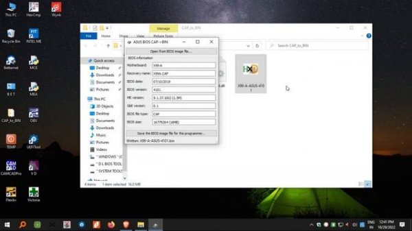 ASUS CAP TO BIN EXTRACTION
