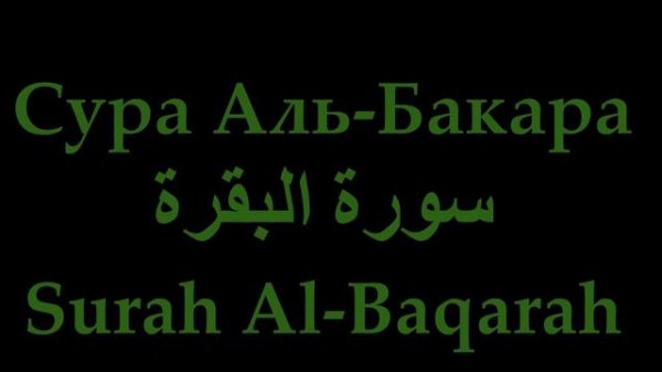 تلاوة سورة البقرة, Surah Al-Baqarah "The Heifer" or "The Cow", Сура Аль-Бакара «Корова»