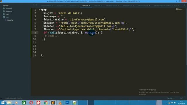 Envoyer des mails au format html en php avec la fonction mail смотреть онлайн