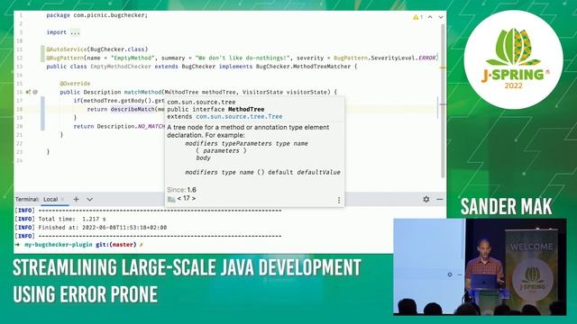 J-Spring 2022: Sander Mak - Streamlining Large-scale Java Development using Error Prone смотреть онлайн