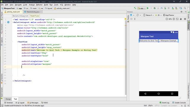 How to Create Marquee Text in Android Studio смотреть онлайн