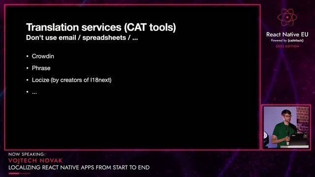 Localizing React Native apps from start to end - Vojtech Novak | React Native EU 2022 смотреть онлайн
