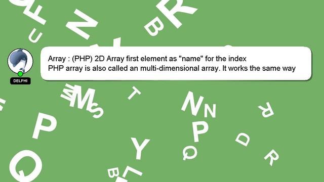 Array : (PHP) 2D Array first element as "name" for the index смотреть онлайн
