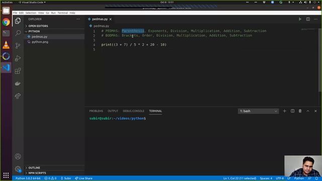 Python for Beginners Tutorial 2 - BODMAS / PEDMAS Rule ( Order of Operations in Math ) смотреть онлайн