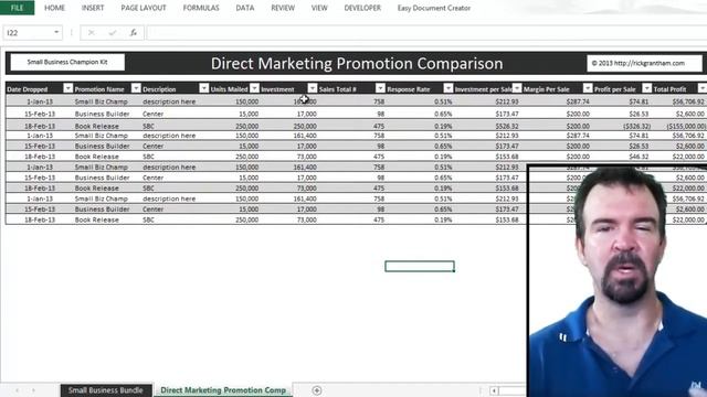 Direct Marketing Campaign Comparison Excel Template смотреть онлайн