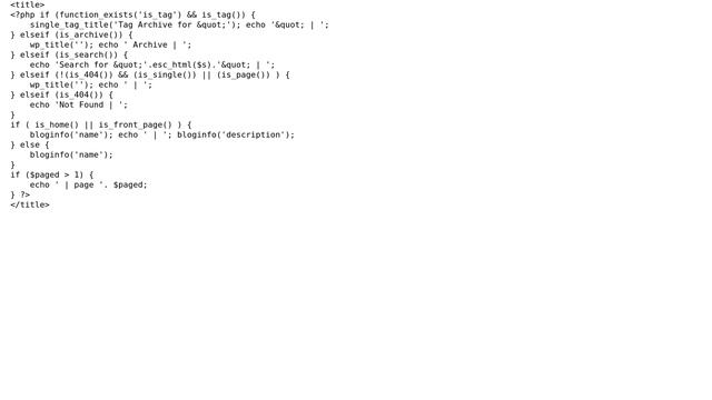 Wordpress: Problem dynamically generating an all purpose title tag смотреть онлайн