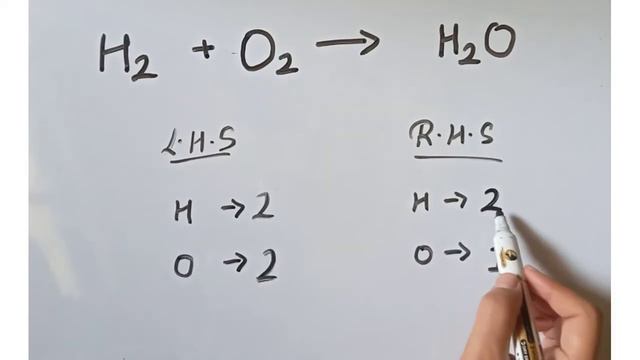 Balancing: H2 + O2 → H2O смотреть онлайн