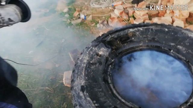 Темір тросы бар дөңгелекті кесу әдісі.Как и чем резать покрышку с стальным тросам. смотреть онлайн