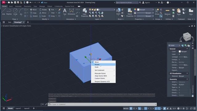 AutoCAD How To Rotate 3D Object смотреть онлайн