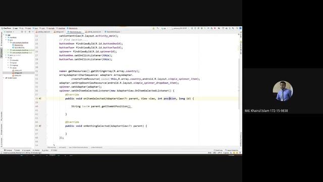 ?05. Android Live Course(Dive In Android) : Intent, Spinner, Date & Time Picker Dialogue смотреть онлайн
