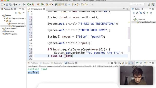 DINOSAUR BATTLE PROGRAM - LIVE SPEED CODING IN JAVA (5 MINUTES!!!) смотреть онлайн