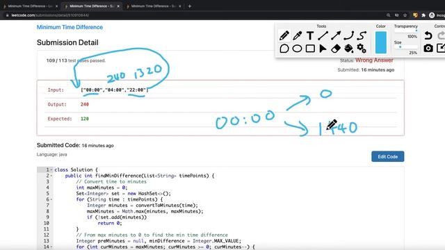 [Java] Leetcode 539. Minimum Time Difference [Array #6] смотреть онлайн