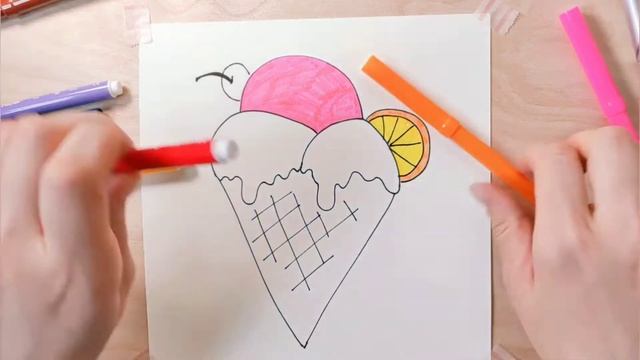 Как нарисовать мороженое/рисунок для детей. смотреть онлайн