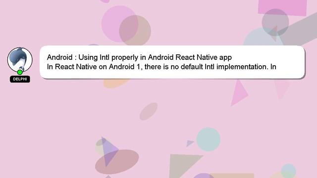 Android : Using Intl properly in Android React Native app смотреть онлайн