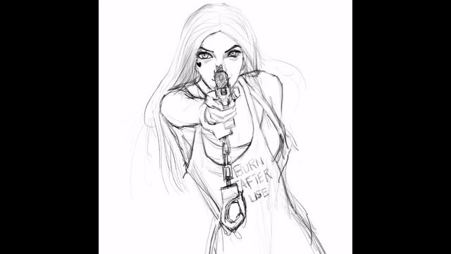 Girl Sketch Tutorial 005 Harley Quinn | Procreate, Apple iPad Pro 9.7, Pencil Drawing Demo смотреть онлайн