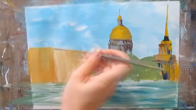 Видео урок Рисуем Гуашью Дождливый Санкт-Петербург! #Dari_Art смотреть онлайн