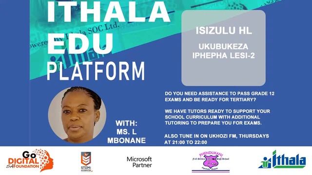 Ithala Edu Platform - Grade 12 IsiZulu HL - Ukubukeza Iphepha Lesi-2 смотреть онлайн