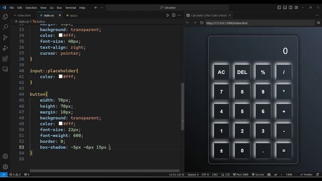 Calculator using HTML CSS and JavaScript смотреть онлайн