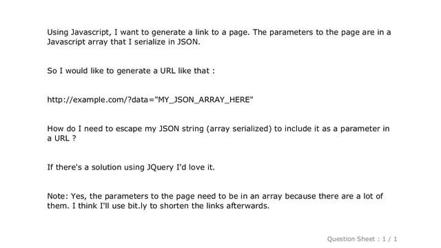 jQuery : How to escape a JSON string to have it in a URL? смотреть онлайн