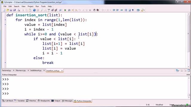Simpler Insertion Sort Function in Python. #silentboy #python смотреть онлайн