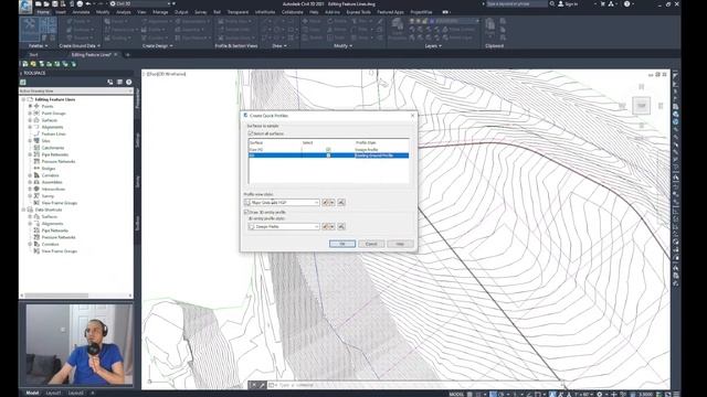 Quick profile from a feature line using Civil 3D смотреть онлайн