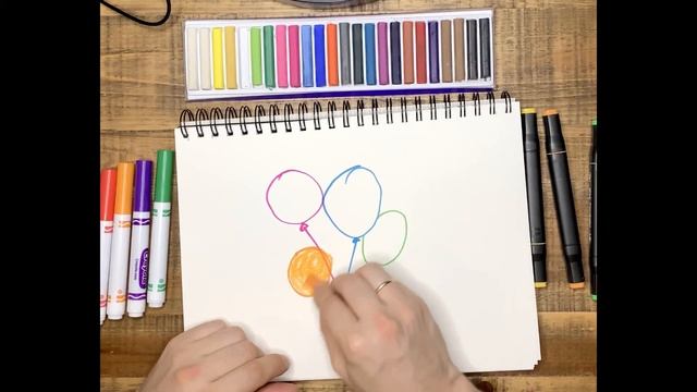 Урок рисования для детей от 3 лет. Рисуем Воздушные Шарики! смотреть онлайн